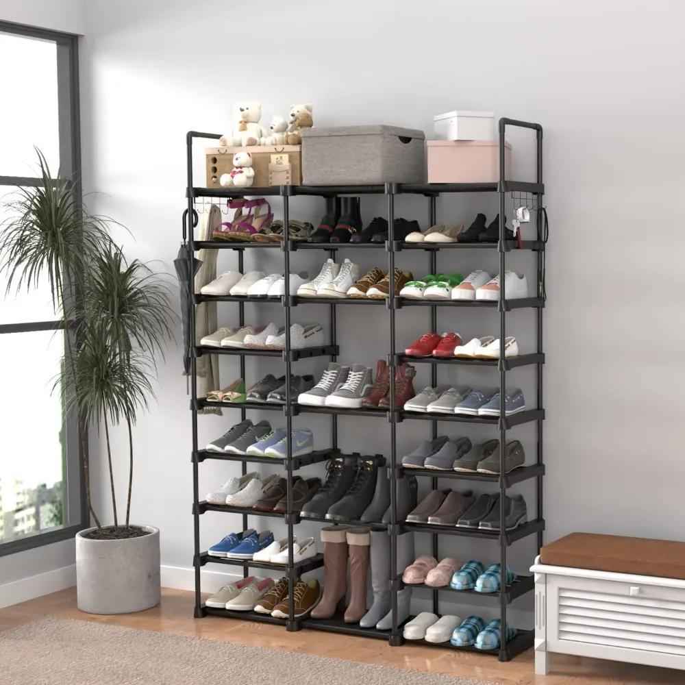 Shoe Rack Organizer Entryway Household Shoes Cabinets Easy To Assemble Sneakers Storage Racks Save Space 3 Rows Boots Organiser