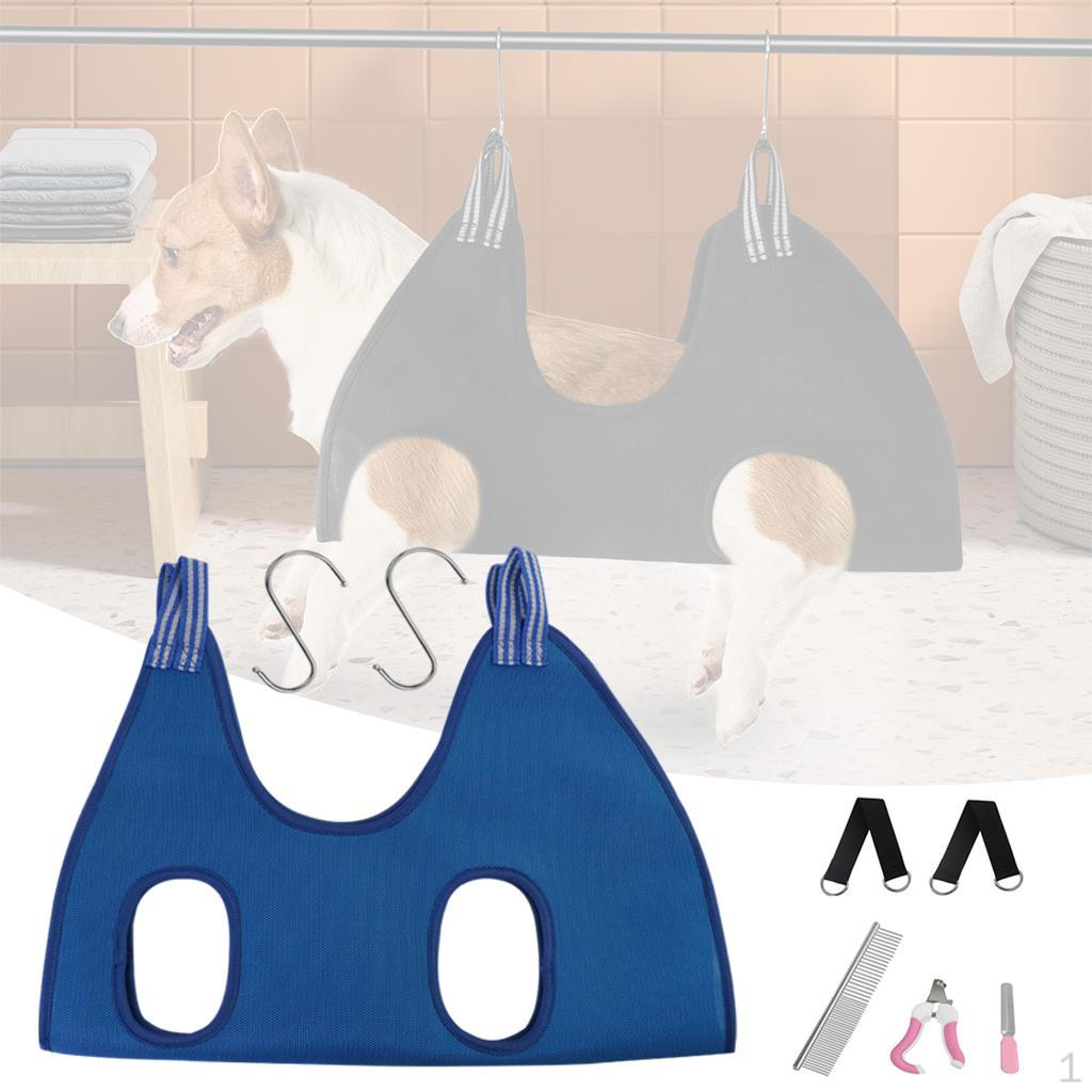 Breathable Dog Grooming Hammock Set, W/ Pliers files Restraint Bag ,Harness Helper Trimming