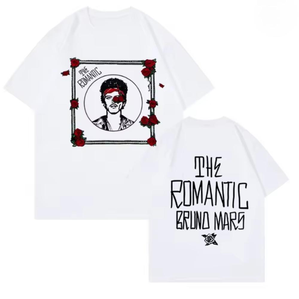 2026 Bruno Mars Romantic Tour Tshirt Tour Date Back Side Doublesided Cotton Tshirt Highquality Tees