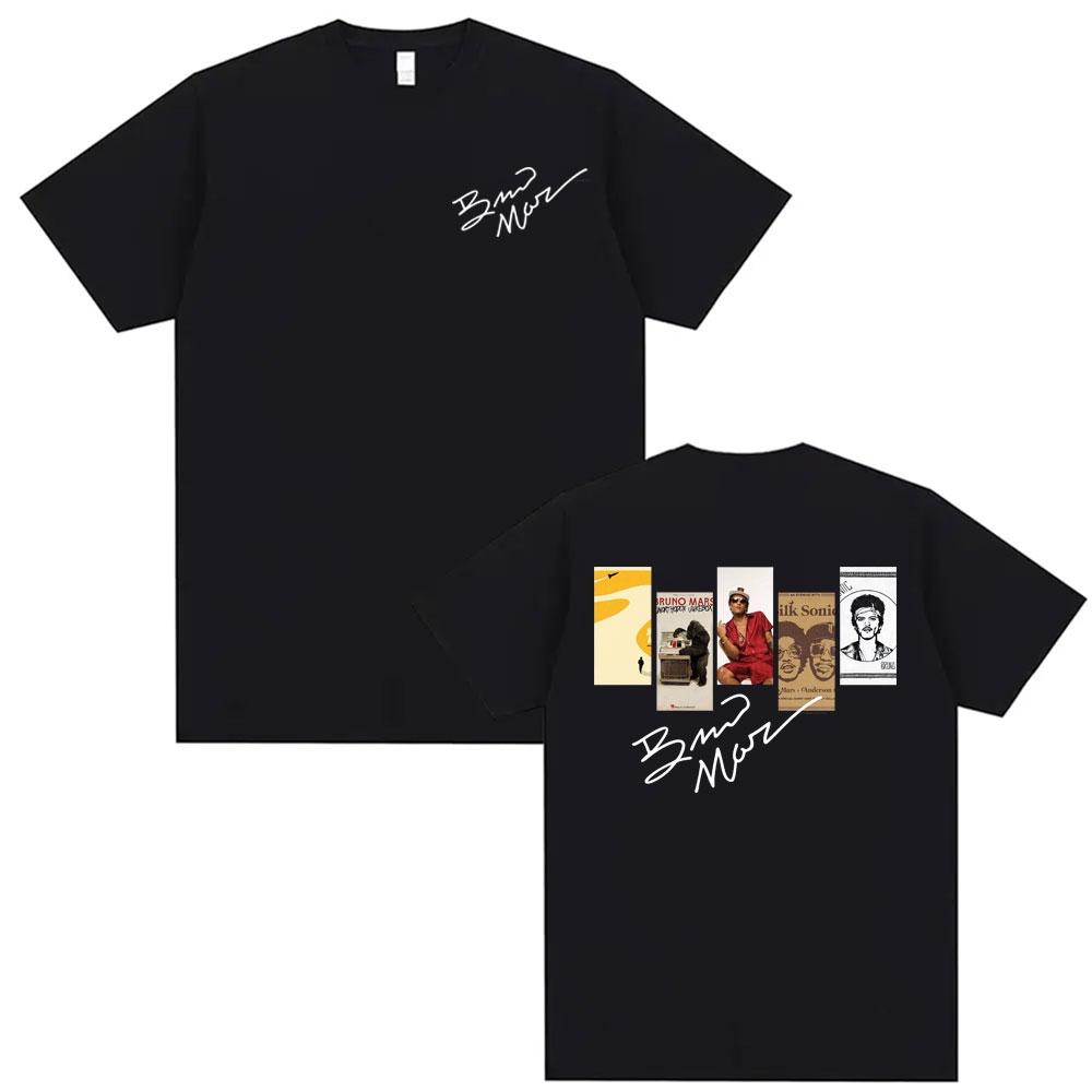 Bruno Mars Music Album 2026 Tour Cover T Shirts Unisex Women Fashion Hip Hop Punk Style Tshirts Cotton Casual High Quality T Shirt
