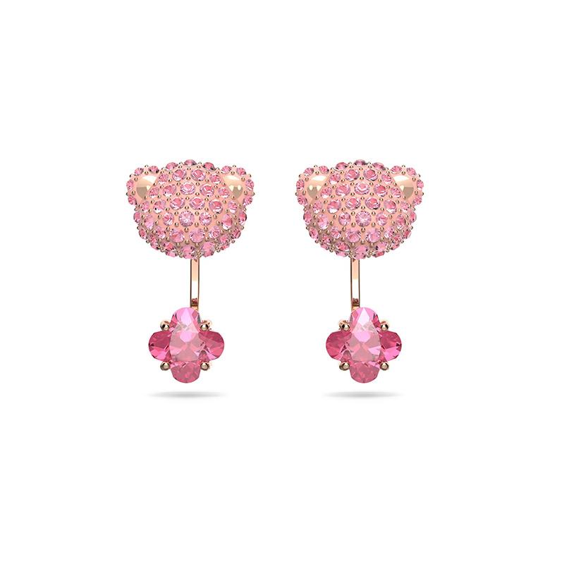 Swarovski Teddy drop earrings cute fashionable earrings pink 5642982