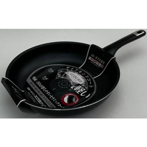 Taniguchi Metals Ludur 2 Non-Stick Frying Pan, 28cm, Induction and Gas Compatible, Lightweight, Metal Spatula Compatible, PFOS and PFOA Free, Black