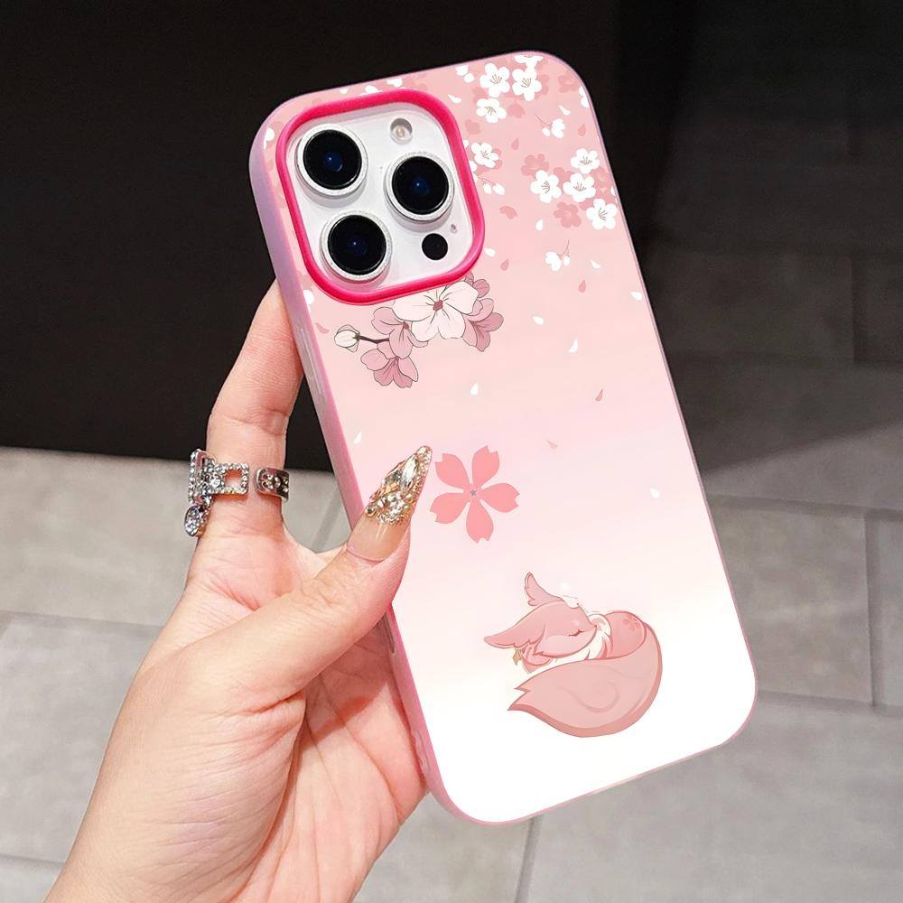 Game GI Miko Jelly Double layer Rose Red Mobile Phone Case for iPhone 17 16 15 14 13 12 11 Air Pro Max Plus Protective