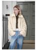 Women's Short Loose Faux Fox Fur Coat - Square Collar, Eco-Friendly, Autumn/Winter.