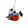 Retro Snowman Christmas Ornament, Resin Hanging Decoration for Holiday Tree