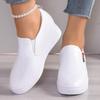 Fashion Spring New Inside Heightening Sneakers Casual Round Toe Deep Mouth Versatile Platform Wedge Slip-On Loafers