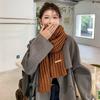 Korean Scarves For Women Men In Autumn And Winter Thickened Thermal Knitted Scarf Unisex Scarf Long Size Warmer Scarves Gifts