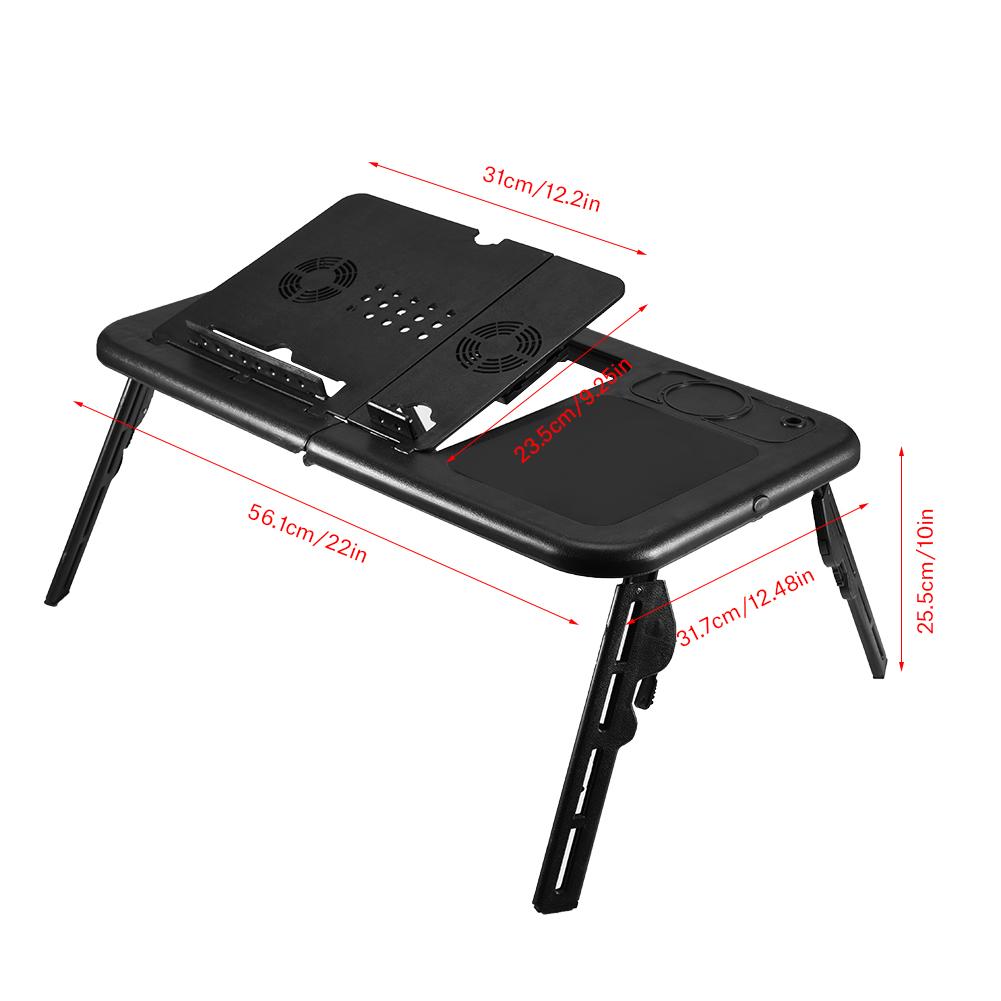 Adjustable Portable Folding Table Bed Desk Stand For Computer Laptop Notebook PC(Black)