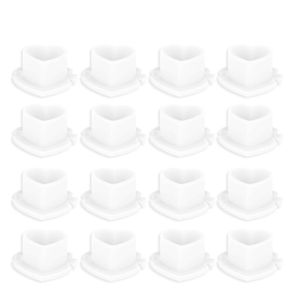 200 Heart-Shaped Tattoo Ink Cups with Base - Plastic Pigment Containers for Tattoo Art