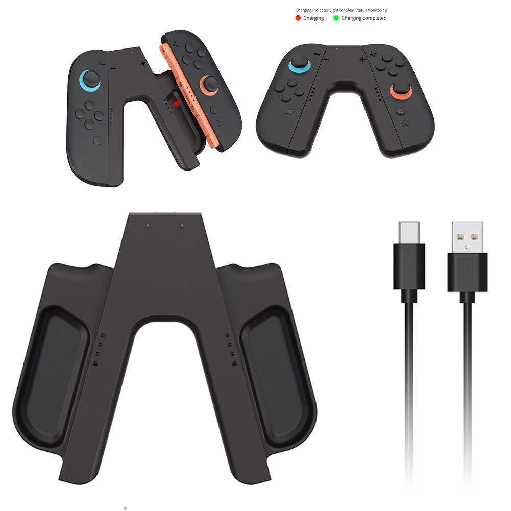 Neues 2-in-1-Griff-Ladedock für Switch 2 Joy-Con Tragbares Ladegerät-Dock Controller-Ladegerät für NS 2 JoyCon Gaming-Zubehör