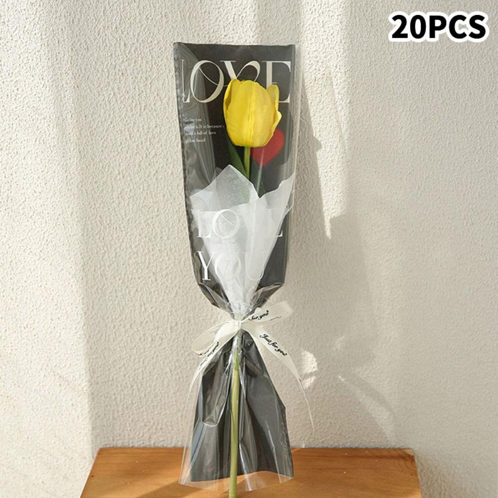 Transparent Rose Packaging Bags Waterproof Flower Wrapping Paper Gifts Bouquet Plastic Bag