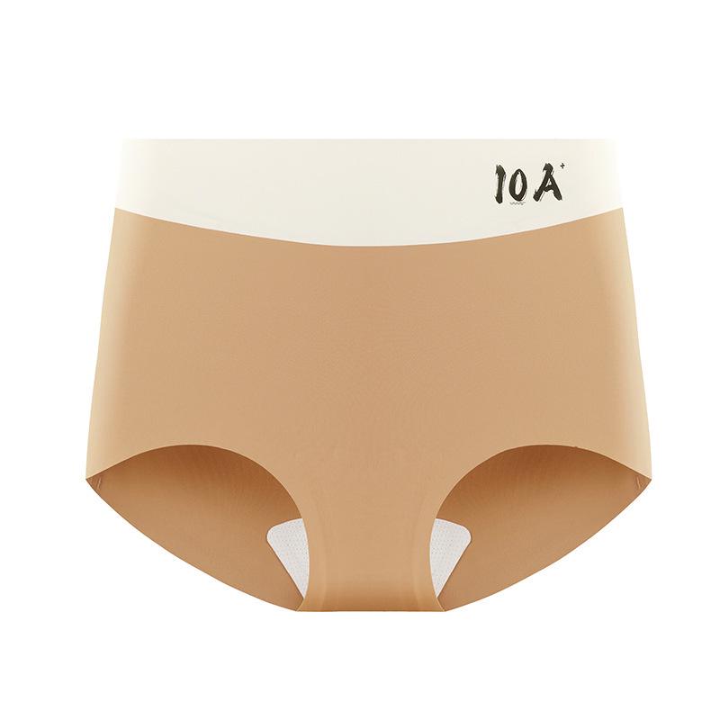 Seamless Double-Color High-Waist Breathable & Comfortable Women s Underwear with Mulberry Silk Crotch. M-L (40-60kg)