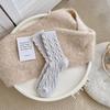 Calzini da donna comodi e pelosi 5 paia - Calzini invernali caldi in peluche a mezza gamba con motivo a trecce in maglia, 95% poliestere 5% spandex