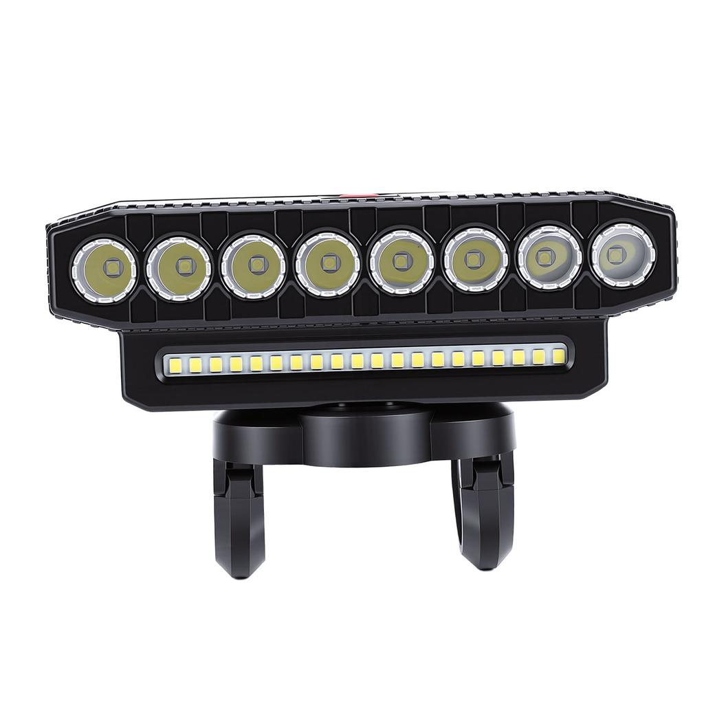 Bike Light 8 LED USB Rechargeable Headlight with Horn 6 Modes Water Proof Super Bright for Mountain Off Road Cycling