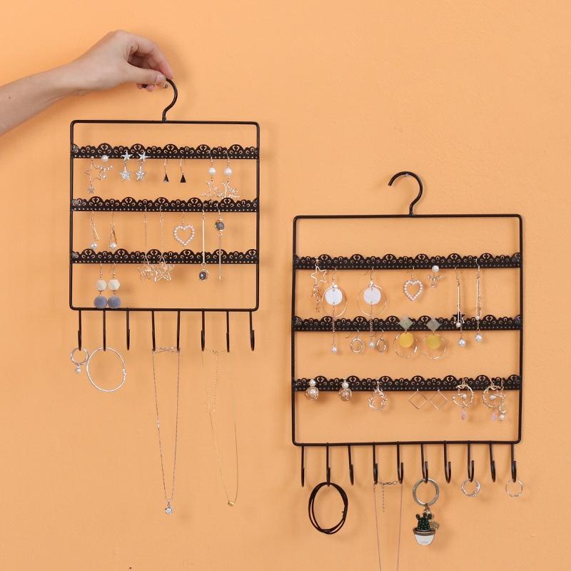 Wall Fashionable Mounted Jewelry Holder Girls Earrings Necklaces Accessories