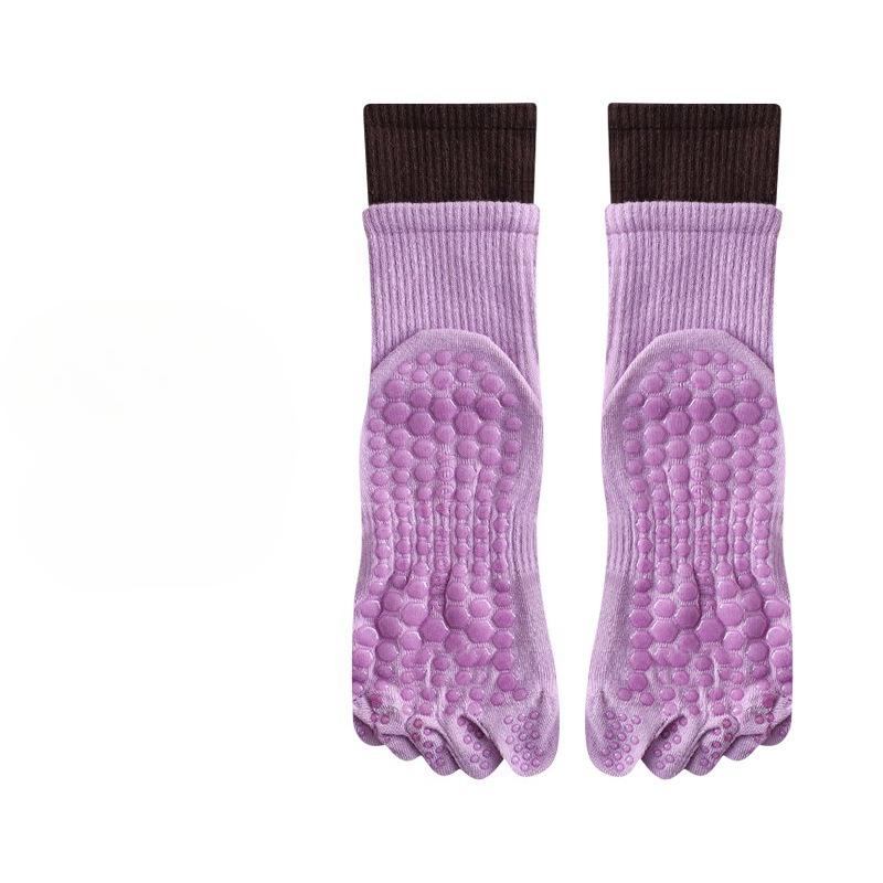 Five-finger Yoga Socks for Women, Mid-calf, Professional Anti-slip Pilates, Indoor Fitness Socks, Running and Skipping Rope, Floor Socks