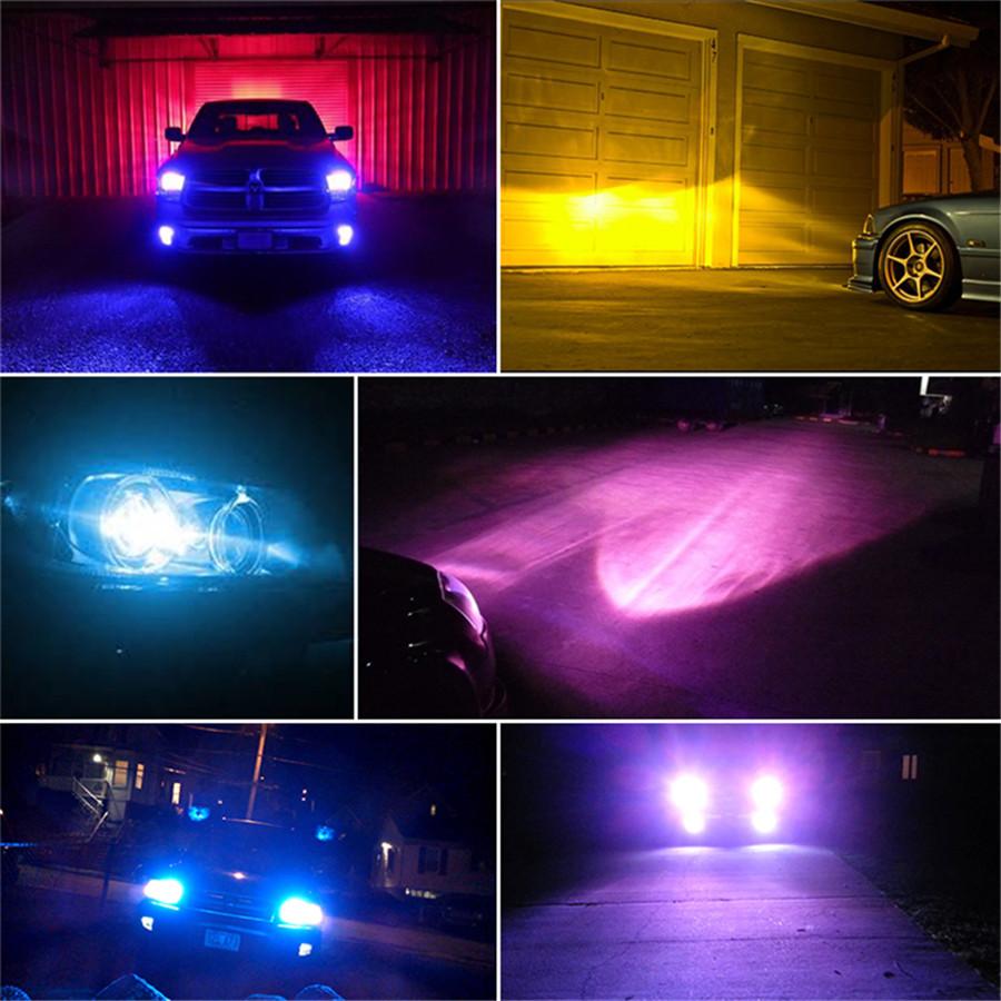 Pair H7 Led Rgb 72W 8000Lm Car Auto Headlight Driving Fog Bulbs Ballast Kit App Control
