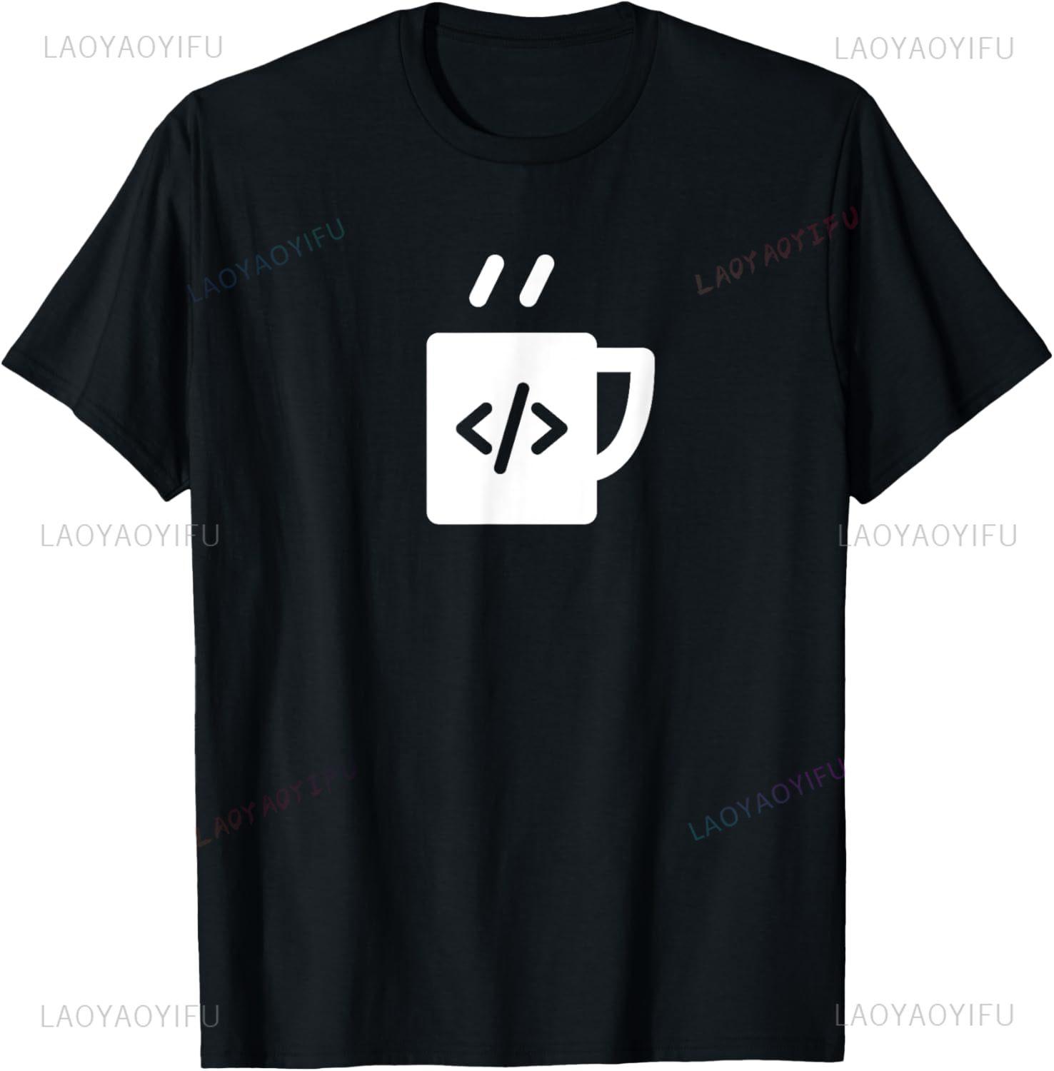 JavaScript Code Coffee Developer Programmer TShirt Unisex Summer Streetwear Tops Unisexs T Shirt Camiseta Hombre S
