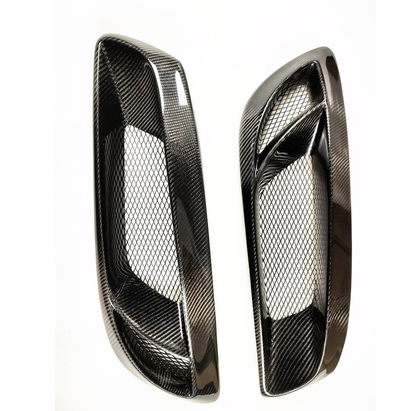 For Hyundai Genesis Coupe 2008-2012 Carbon Fiber Front Bumper Side Air Vent Intake Frame Grill Fog Light Lamp Cover Hood Grille
