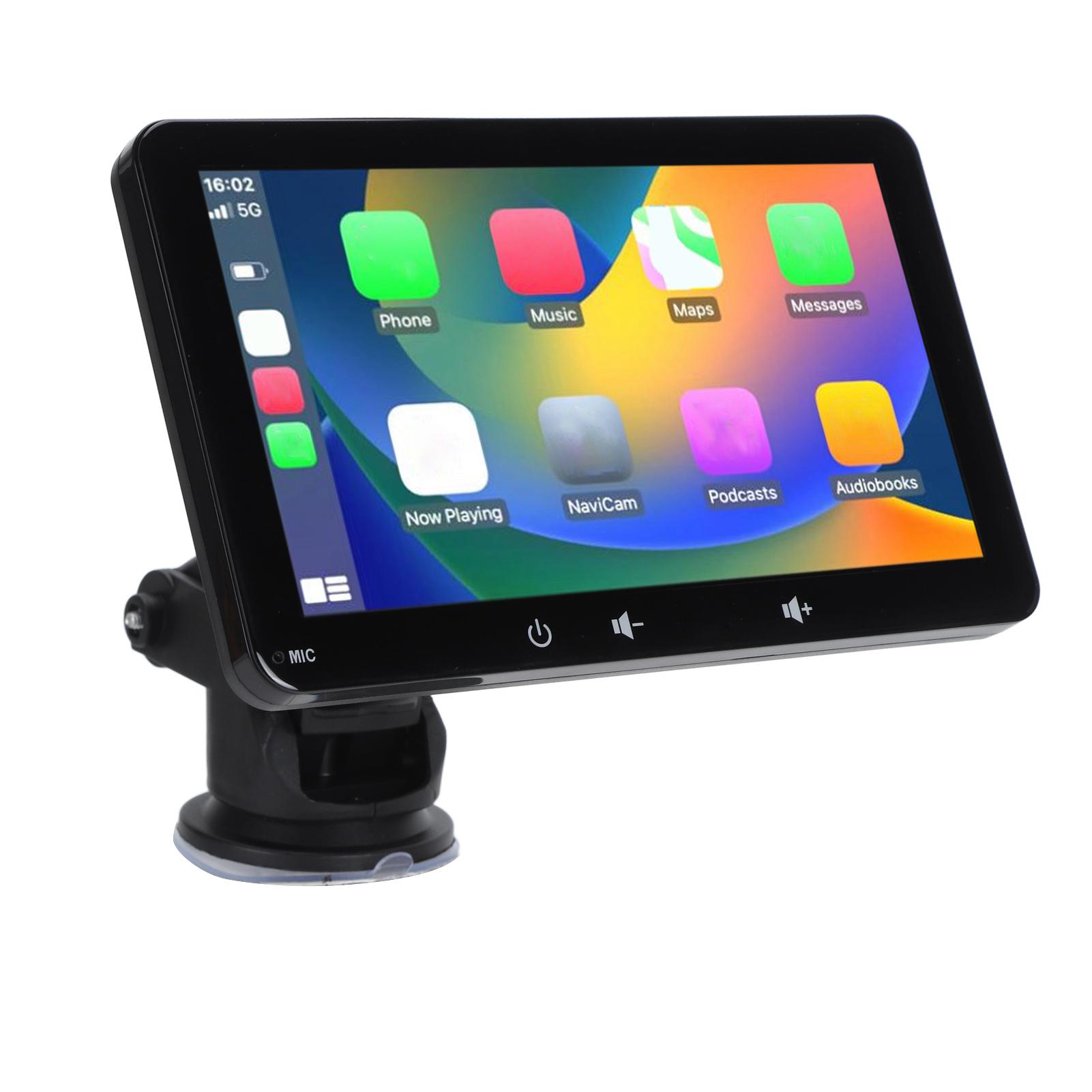 

Портативна автомобільна стереосистема для Carplay для Android Auto, 7-дюймовий сенсорний екран HD, підтримка Mirror Link Dash W507D Suction Cup Stand