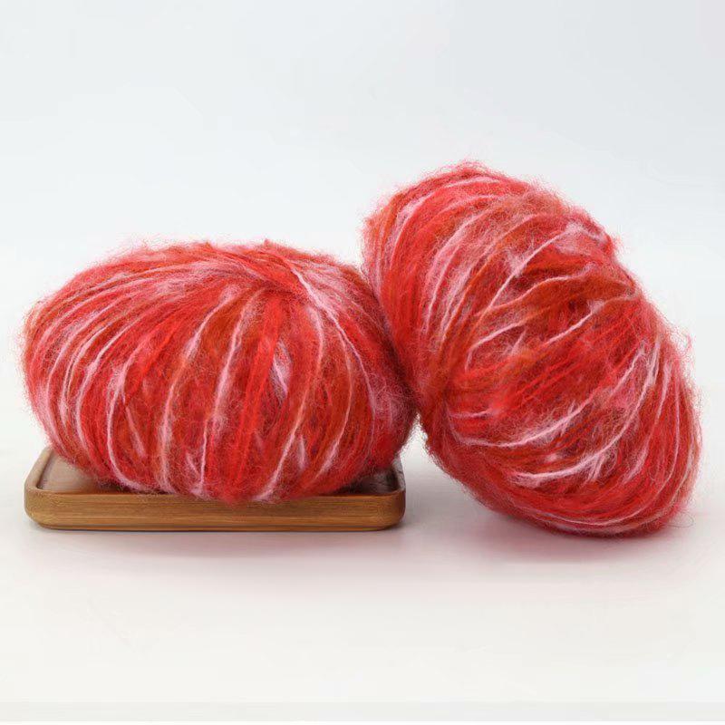 25g/Knäuel Mischfarbe Buntes Spezialgarn zum Handstricken Farbverlauf Handgefärbtes Mohar-Garn Gestrickter Pullover Schal Mütze Puppe