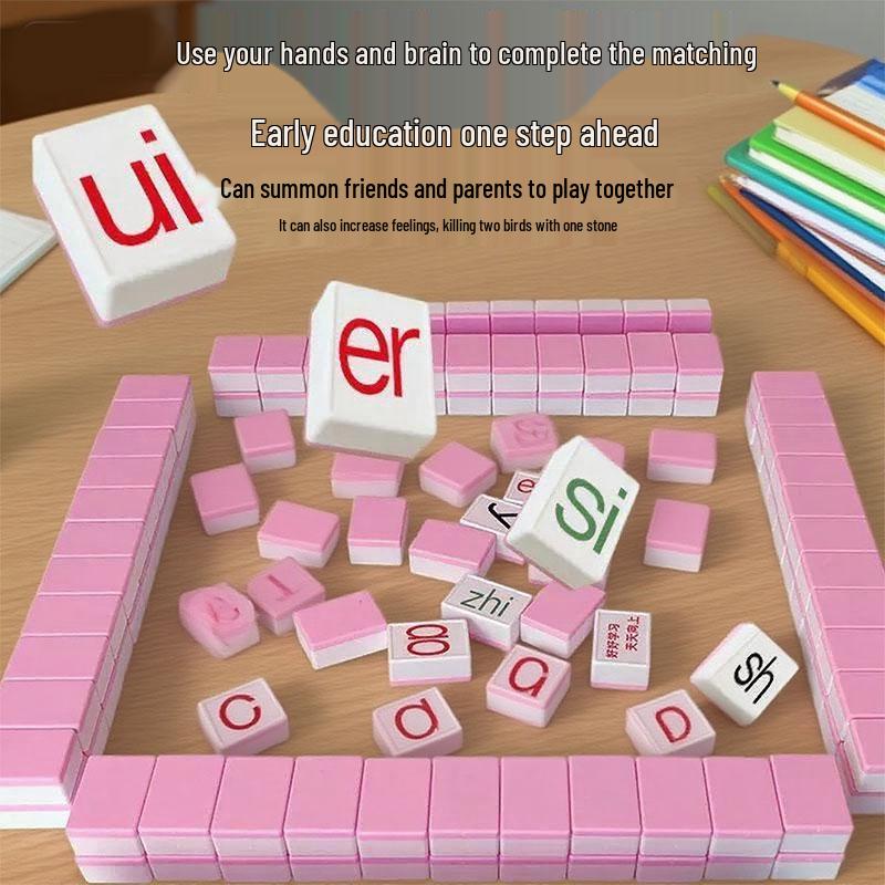 Pinyin Mahjong Steine & Karten: Frühkindliches Lernspielzeug