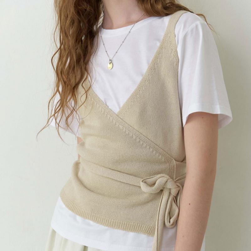 On On Women S Wrap String SleeveleSS Knit Nek5mv302