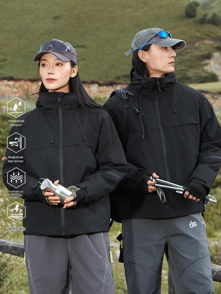 Autumn Windproof Waterproof Three-in-One Outdoor Workwear Jacket - Customizable with Logo