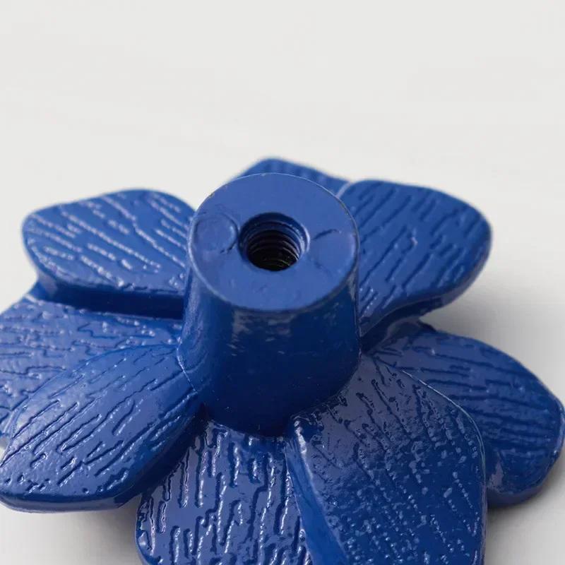 2pc Colorful Flowers Kitchen Cabinet Door Handle, Bedroom Wardrobe Knob, Children's Room Furniture Decoration Handle,Black Pink