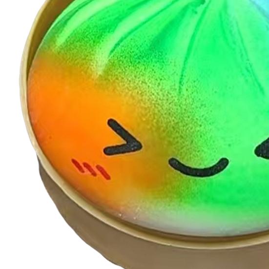 Lachender gedämpfter Teigball Stressball mit Dampfgarer Anti-Angst Mehrfarbig Cartoon-Knödel Quetschspielzeug Weicher simulierter Teigball Fidget Sensorikspielzeug