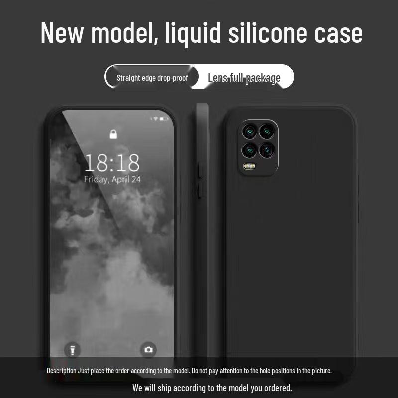 Compatible with Xiaomi 10 Youth Edition: Solid Color Liquid Silicone Full Coverage Soft Case - Anti-drop Protection