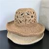202603-yaan Ins Chic Summer Hollow Out Paper Grass Grace Leisure Bucket Cap Women Lady Sunscreen Fishermen Hat