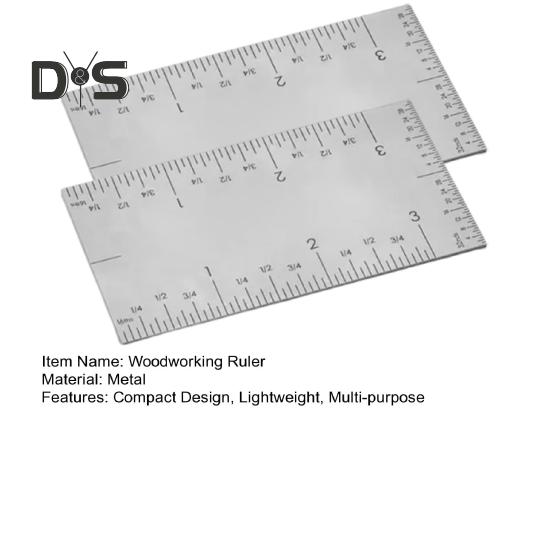 1/2 buc Rigle pentru prelucrarea lemnului Design compact Portabil Multifuncțional Durabil Oțel inoxidabil Margini pătrate Rigle de precizie