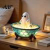 Spooky Home Decor for Parties Ghost Bubble Bath Lamp, Cute Night Light Halloween Decor, Decorative Bedroom & Puppy Lamp Indoor Living Room Decoration