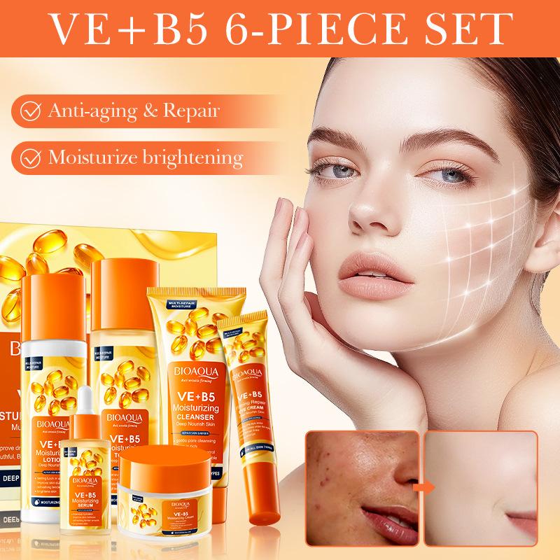 Vitamin EB5 Anti-Falten Anti-Aging 6-teiliges Feuchtigkeitsspendendes Hautpflege-Set Luxuriöses Set Repariert die Hautbarriere Aufhellt die Hautpflege