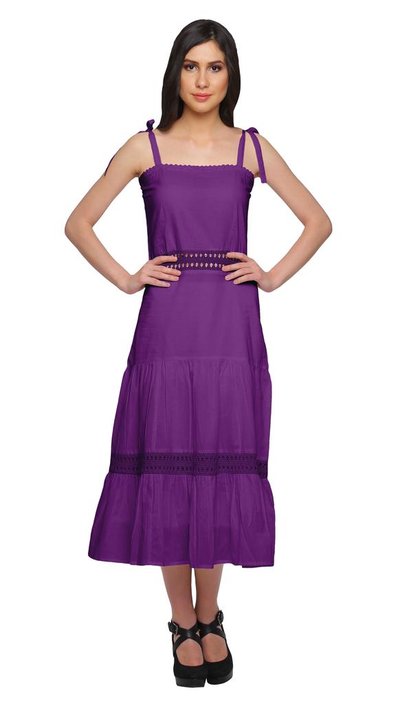 Moomaya Solider verstellbarer Schultergurt Damen Lässiges ärmelloses langes Kleid