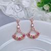 Korean-Japanese Style Tourmaline Stud Earrings in S925 Sterling Silver - Simple Women's Jewelry Gift.
