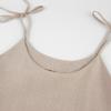 Summer Khaki Linen Dress Women Elegant Spaghetti Strap A-Line Loose Dresses Fashion Ruched Lace-Up Sexy Mini Dresses