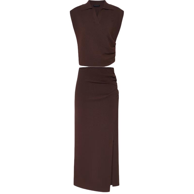 

MO&Co. Платье-двойка с высокой талией из смеси тенселя и шерсти M