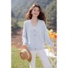 Mokana Women's V-Neck Knit Cardigan with Colorful Buttons