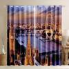 2ks London Building Window Curtains Tower s motivem Anglie Retro Londýn Silné zatemňovací okenní závěsy Cestovní scenérie Slavné město