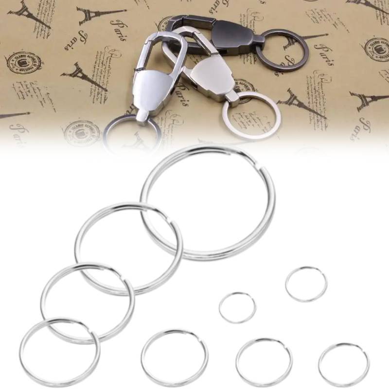 Metal Keychain Rings With Double Loop Nickel Finish For Key Holder Collection