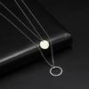 LIKGREAT Multi Layers Bar Coin Pendant Necklace Moon Star Cross Neckchain for Women Stainless Steel Chain Choker Jewelry NotFade