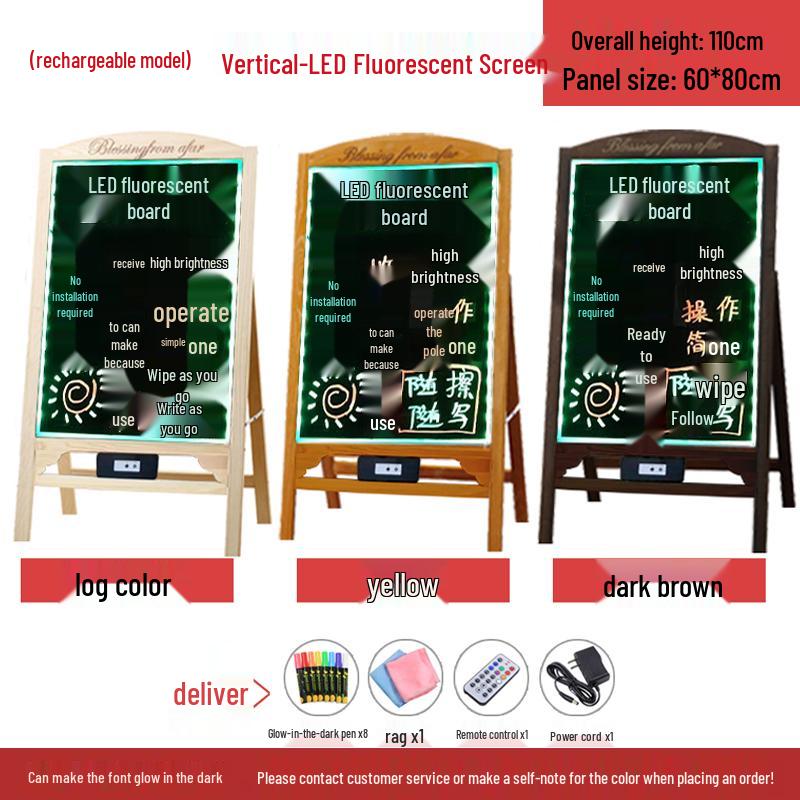 Small Luminous Blackboard Display Stand for Shop Advertising and Handwritten Signage