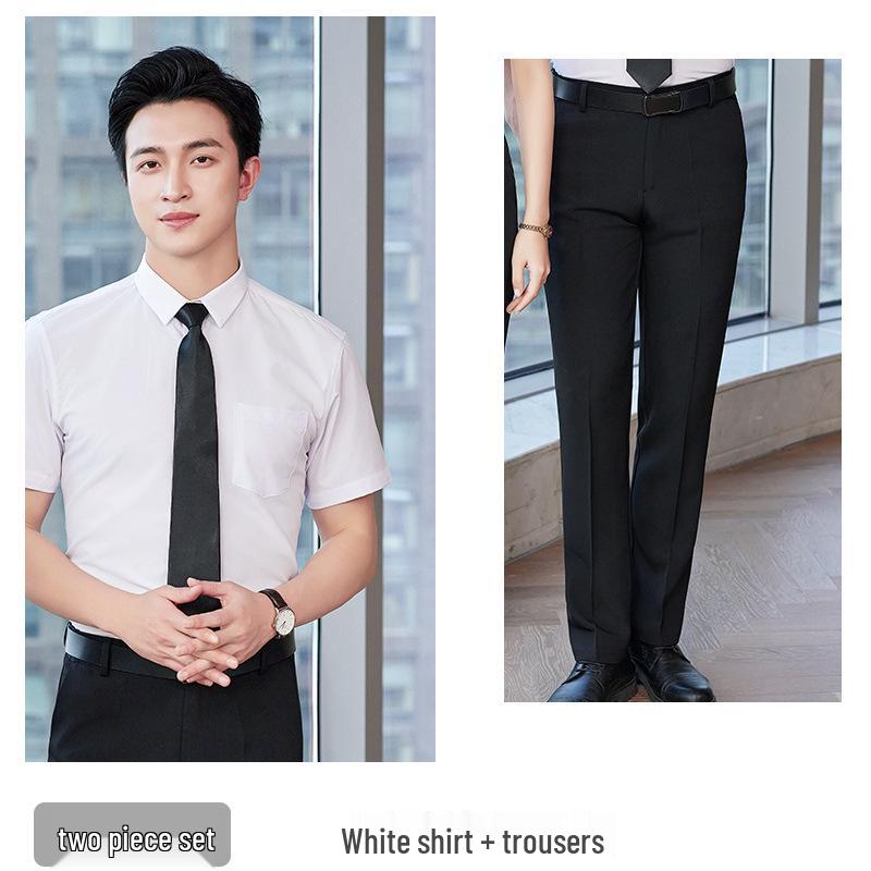 Women's Bow Tie Chiffon Blouse - Short Sleeve, Korean Fashion, Stretch, Professional Workwear, White Shirt