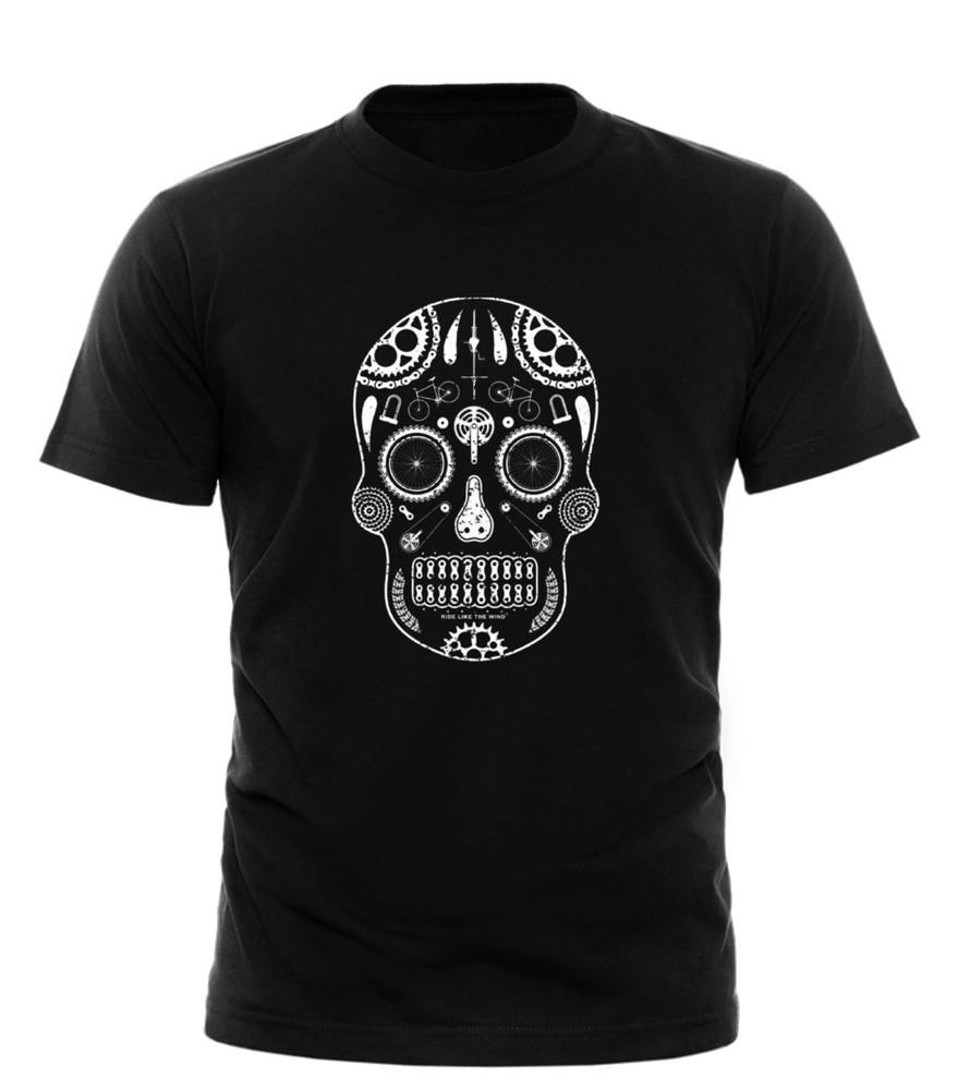 Candy Art Cycling Skull TSHIRT Cyclist Jersey Bike Funny birthday All Sizes Unisex T-Shirt XL
