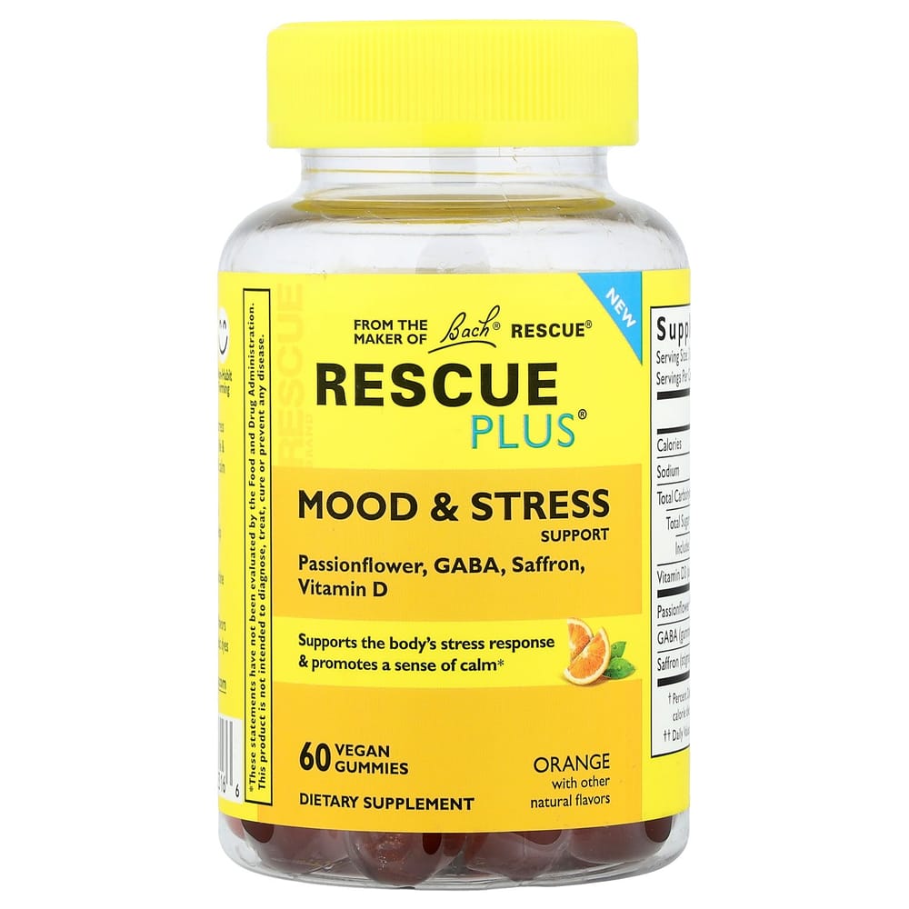 

Bach Rescue Plus Emotional Stability & Stress Relief Orange Flavor Vegan Gummies, 60 Count 1 ea - 60 ea