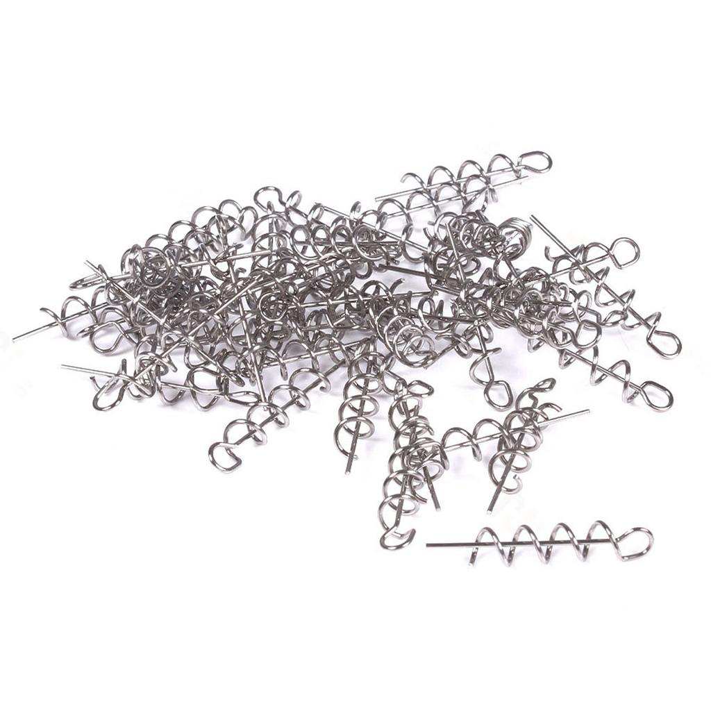 50Pcs Twist Lock Fishing Hook High Carbon Steel Spring Fishing Hook Swivels Spring for Saltwater Freshwater Fishing