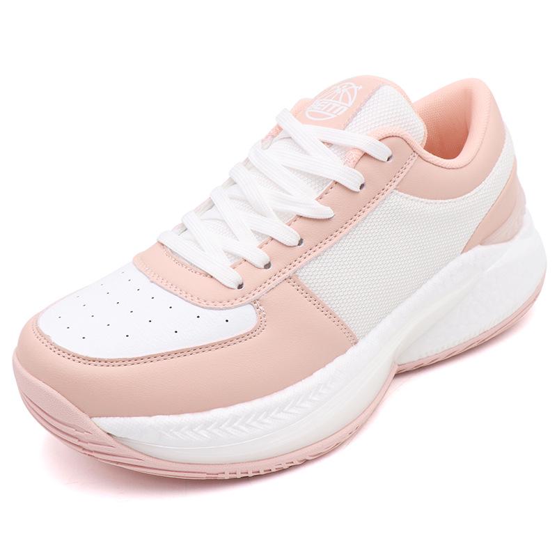 2024 White Low-Top Basketball Shoes: Non-Slip, Wear-Resistant with Shock-Absorbing Popcorn Sole & Rubber Patches for Men