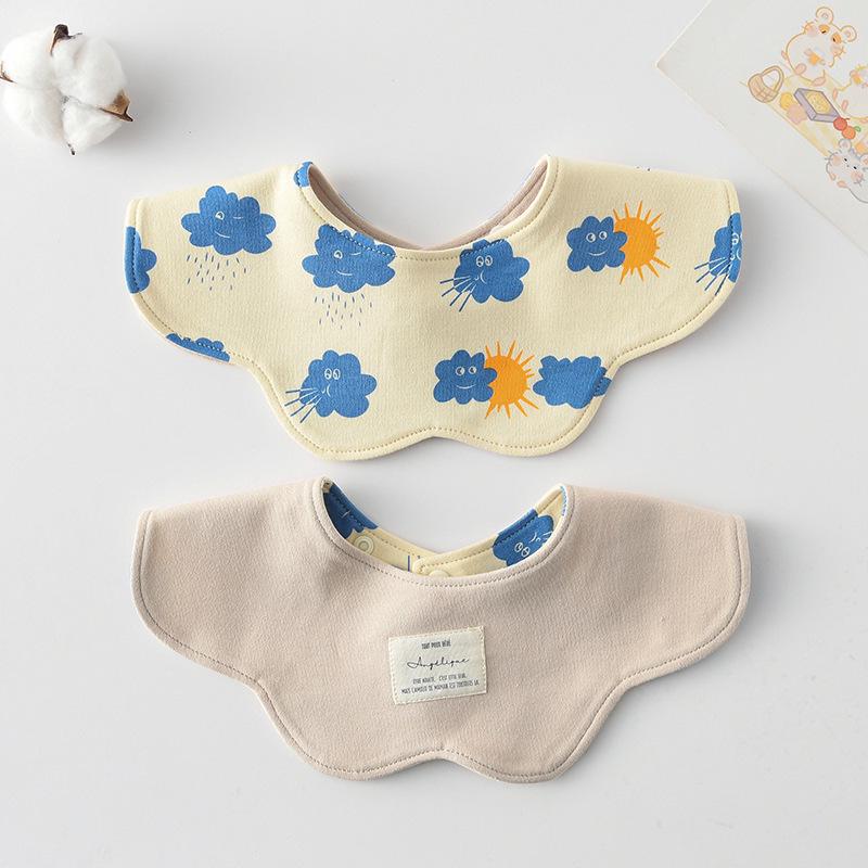 Korean Style A-Type Pure Cotton Double-Sided Baby Bib for 0-2 Years